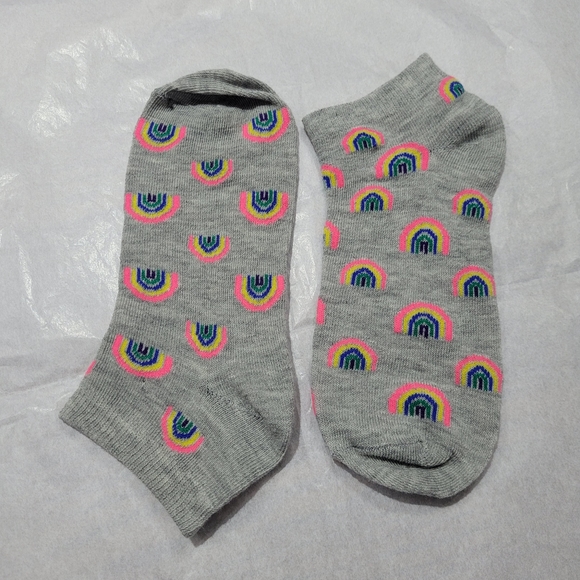 Rainbows Graphic Print Design No Show Ankle Socks Colorful Pride Fashion Fun - Picture 9 of 11